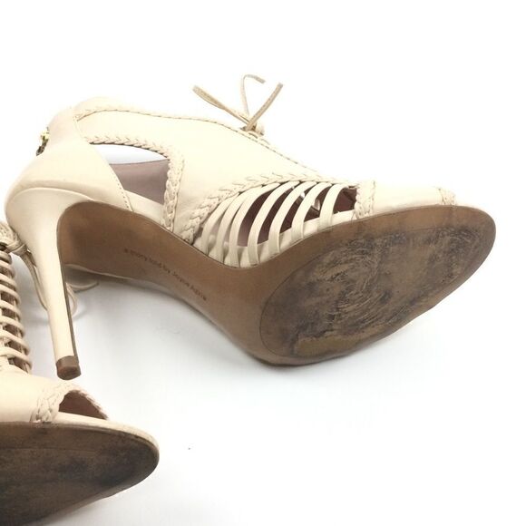 Avec Les Filles Pink Heels, Peep Toe Laced Booties, Size - 9M - Picture 13 of 13